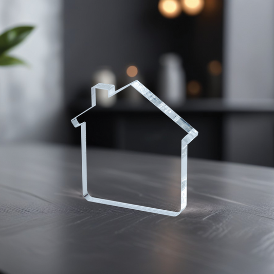 Clear acrylic house plaque blank for real estate signage, wholesale