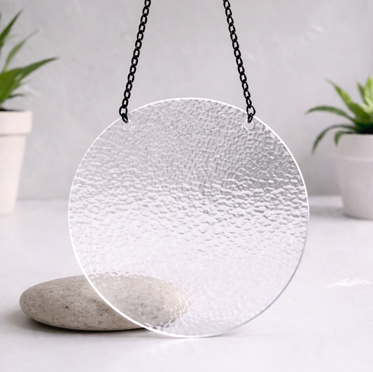 Ripple acrylic suncatcher blank with textured surface, wholesale