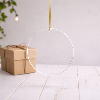 Round Christmas ornament acrylic blank for printing